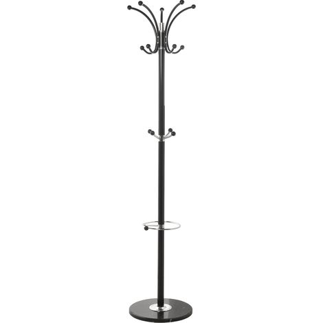 Porte-manteau sur pied en métal noir avec socle en marbre °36X175 cm (1/5)