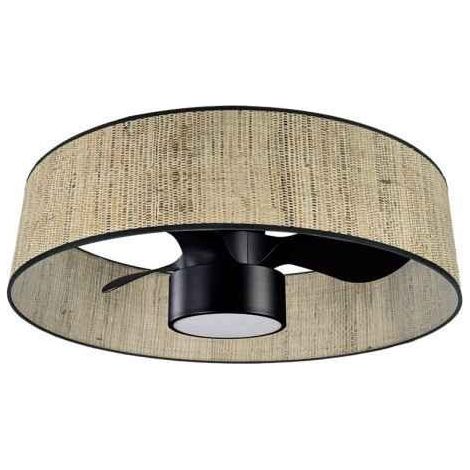 FABRILAMP Ventilador Dc 24w Natasha Cañizo/negro 70d 3 Aspas 6vel. 2390lm 3 Colores Remoto,memoria,temporizador (1/4)