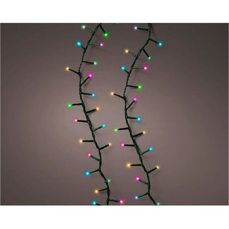 Ghirlanda LED compatta lampeggiante multicolore pastello da 16 m, 500 LED, cavo verde
