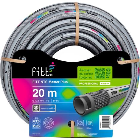 FITT NTS MASTERPLUS 1/2" (12,5 mm) 20 m - Starker und extrem formbarer Gartenschlauch für intensiven und professionellen Einsatz