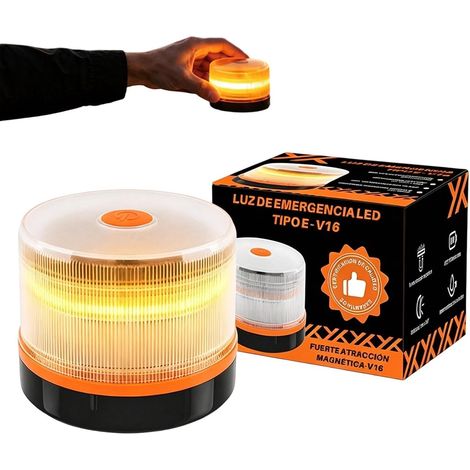 Balise LED Lampe de sécurité ambre avec base magnétique (1/5)