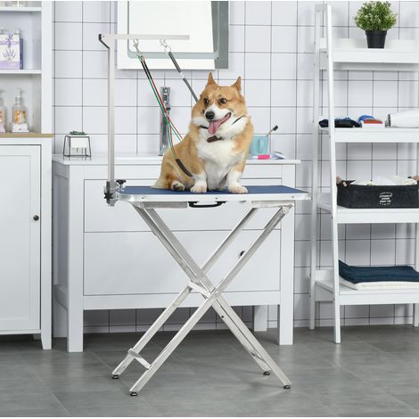 Bras de toilettage pour chien pliable avec pince, réglable jusqu’à 65 cm, aluminium argenté DESVIAE (1/5)