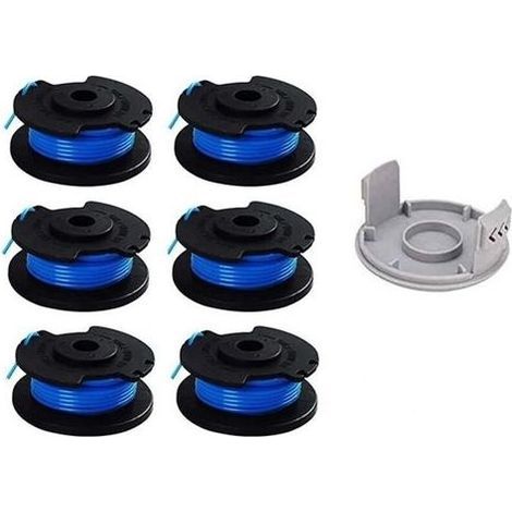7 Paquets Bobine de Rechange pour Coupe-bordure pouce pour Ryobi , Compatible Avec Ryobi One + AC14RL3A, Coupe-fil Sans Fil , 6 Bobines + 1 Capuchons de Coupe (1/4)