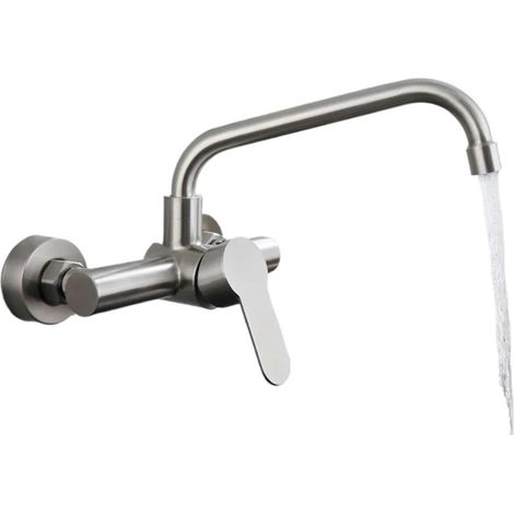 Robinet de cuisine Robinets de cuisine pulvérisateur robinet d'évier de cuisine, pulvérisateur monotrou montage sur pont poignée en acier inoxydable(TypeB) (1/5)