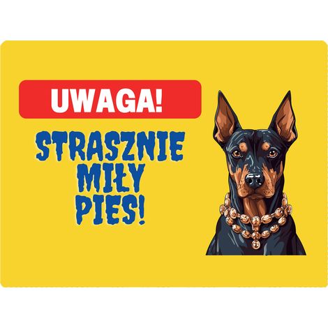 Un bellissimo cartello con un Doberman - 20x28 cm