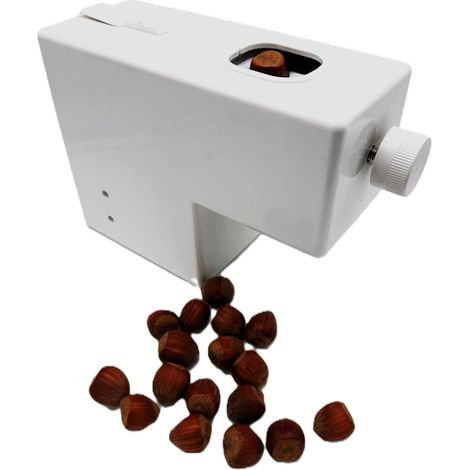 Machine électrique pour éplucher et fendre les amandes, les noix et les noisettes Modes manuel et automatique Régulateur de taille Facile à nettoyer, blanc, plastique (1/5)