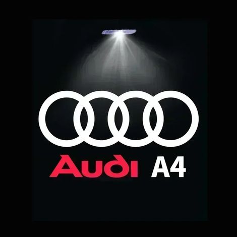 (A4, 2 pièces, convient pour 2 portes) Audi Sline S3 S4 S5 S6 S7 RS Quattro Q7 Q5 Q3 A4 B8 8P A3 A6 C7 A5 A6 A8 Projecteur de logo lumineux de bienvenue à LED pour portières de voiture (1/4)