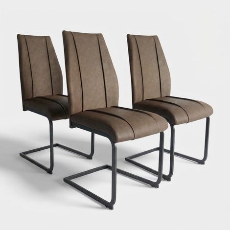 Set de 4 sillas de comedor con diseño elegante Crescent - Marrón