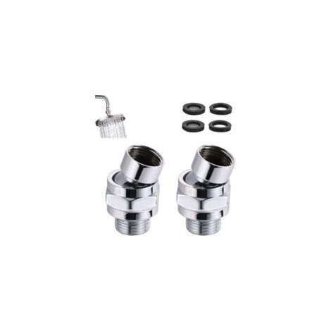 Pièces Douche Adaptateur Pivotant RéGlable, Rotule Pommeau de Douche, Rotule Pivotante en Laiton Réglable, Universelle G1/2 Chrome, pour Connecter des Pommes de Douche et des Conduites D'eau - Crezuo