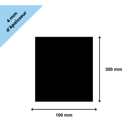 Plaque verre acrylique noir 4 mm - 10 x 30 cm (100 x 300 mm) - Verre synthétique - Plaque PMMA XT - Plexiglass