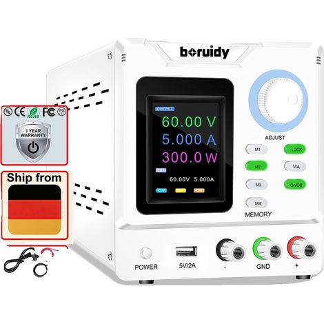 Alimentatore a tensione regolabile con protezione da sovratensione, modello SPPS-D605S 60V5A (1/2)