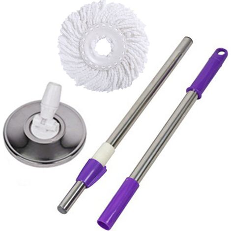 Manche de rechange pour balai à franges rotatif, manche télescopique rotatif à 360° de 124 cm (49 pouces) pour système de nettoyage de seau à franges rotatif (1/5)