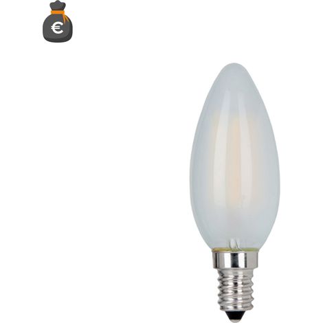 Alcapower Lampadina LED Oliva C35 Vetro Frost 4W E14 450lm 4000K Luce Naturale 360 Gradi Classe Energetica E - Prodotto ad alta efficienza