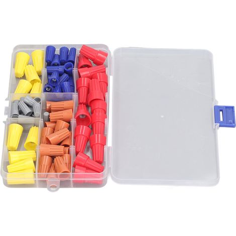 Assortiment de capuchons de fils électriques en PVC à ressort et à visser, avec boîte de rangement (1/5)