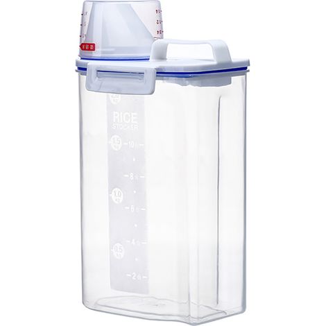 Seau étanche en plastique transparent gradué, boîte de rangement portable pour cuisine (1/5)