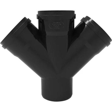 BRAGA DOPPIA A 45° MASCHIO/FEMMINA ""PHONOBLACK"" Ø100 x Ø50/50 (1/2)