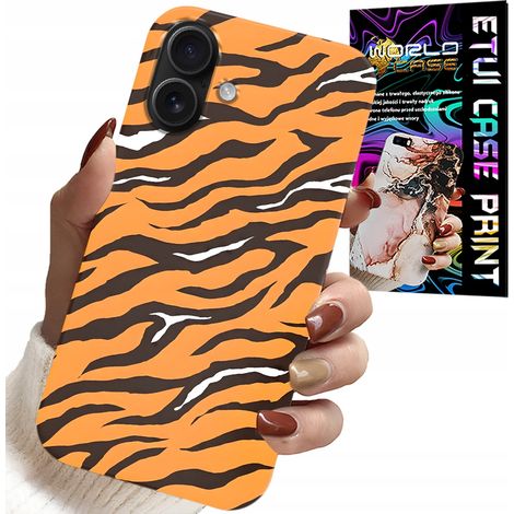 Custodia per iPhone 16 Plus - cover posteriore con strisce di tigre + vetro (1/5)