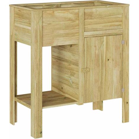 Maison Exclusive - Vaso Alto con lo scaffale Marrone Legno di pino impregnato