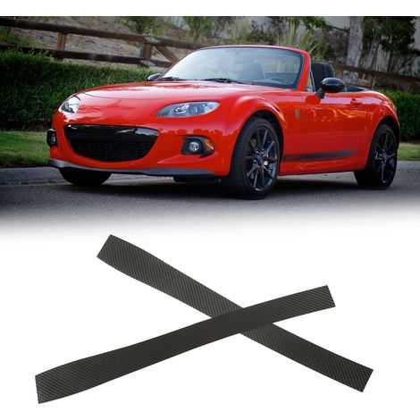 Zwei Carbonfaserleisten (schwarz, übergroß) für die integrierte Einstiegsleiste des Mazda MX-5 (Modell 2009-2014). (1/5)