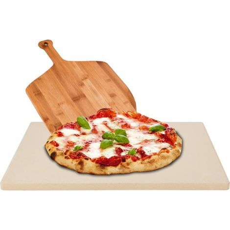Pierre À Pizza - Pierre Réfractaire En Bois Naturel - Pour Four Traditionnel Et Électrique - 45 X 29.5 X 1 Cm - 1 Pièce (1/4)