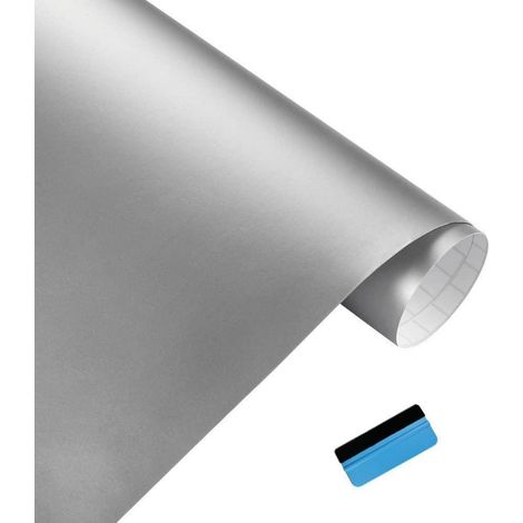 Matte Vinylfolie Auto Silber 50x150cm blasenfrei für Motorrad & Auto (1/5)