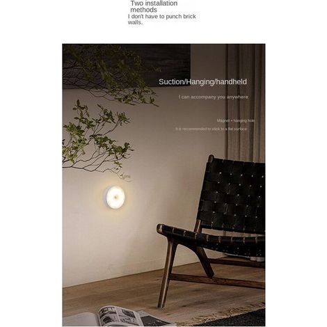 DéTecteur de Mouvement LumièRe LED USB Veilleuses Lampe Rechargeable pour Cuisine Chambre Escaliers Couloir Armoire Placard Garde-Robe (1/4)