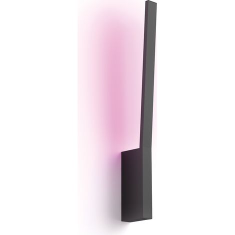 Philips – Applique rétro-éclairage Hue Liane – White and Color noir – Culot E27 – Aluminium pour intérieur moderne (1/5)