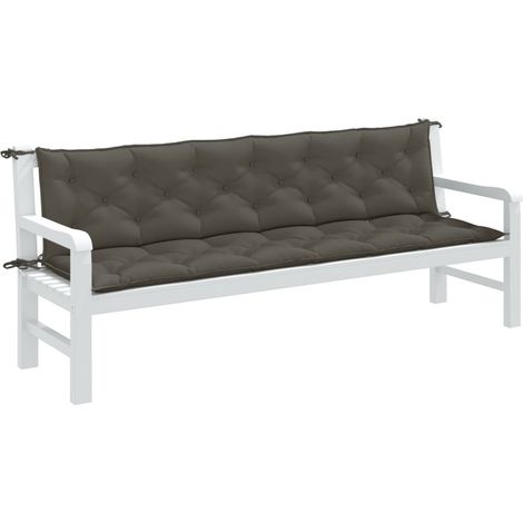 Gartenbank-Auflagen 2 Stk. Melange Dunkelgrau 200x50x7 cm Stoff