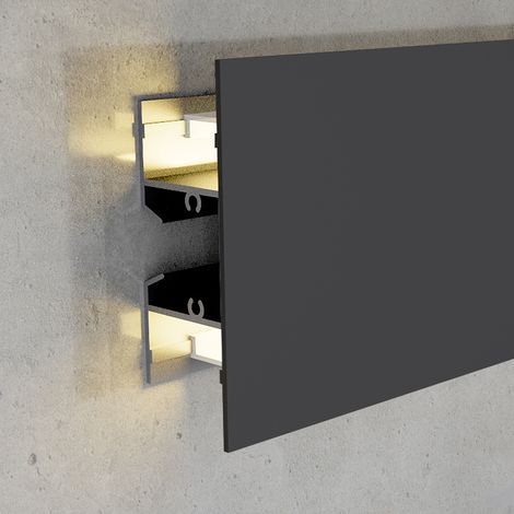 Profilé aluminium laqué Gote XL Noir - 2 mètres Noir - Ledme - LM3831