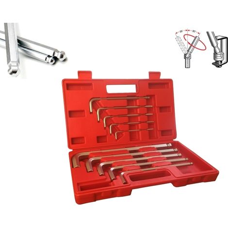 Chiavini/Chiavi esagonali - sferici/ball point lunghi professionali set 10pz