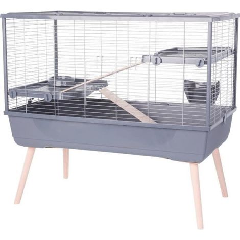 Cage grillagée lapin et rongeur sur pieds NeoLife 100 L - Zolux Gris (1/2)