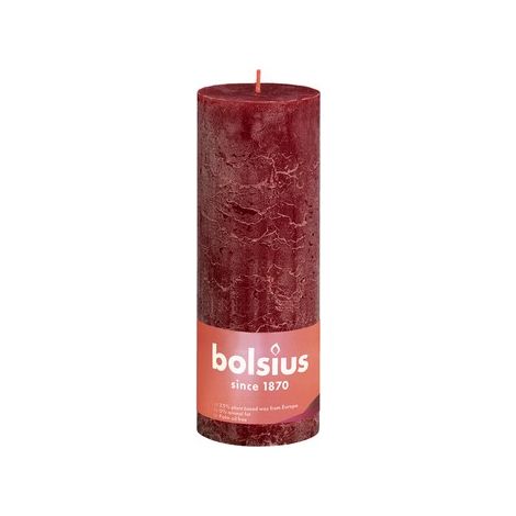 Candela rustica a colonna 190/68 Shine Velvet Red