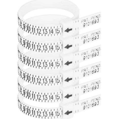 Set mit 6 Präzisions-Fingerlehren, Standard-Messwerkzeug für die Ringherstellung und andere Schmuckstücke (US-Maße). (1/5)