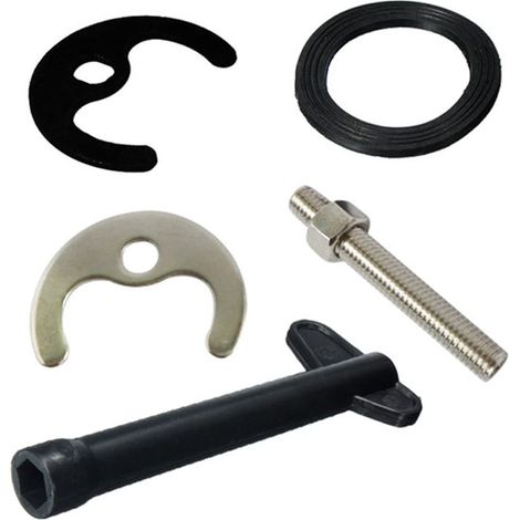 Kit di fissaggio per rubinetto monoblocco di ricambio per lavabo e lavello, 1 bullone M12, kit di fissaggio per rubinetto da cucina, rondella per bullone, chiave inglese, set di attrezzi per lavabo