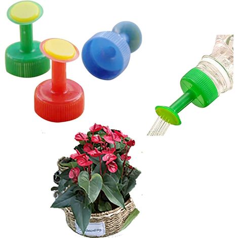 Lot de 3 Buses d’Arrosage pour Bouteilles – Accessoires de Jardinage pour Arrosage des Plantes, Fleurs et Potager Rouge Vert Bleu (1/5)