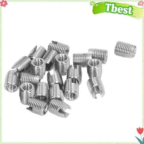 Tbest Insert fileté autotaraudeur 20pcs Insert fileté de Taraudage en Acier Inoxydable pour une Utilisation Extérieure moto kit (1/5)