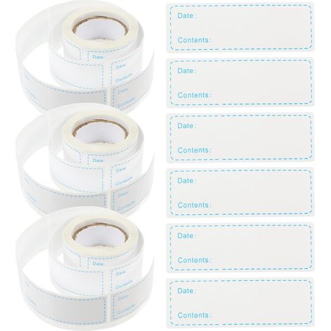 Storage Labels Self Adhesive 3 Rolls of Coated Paper