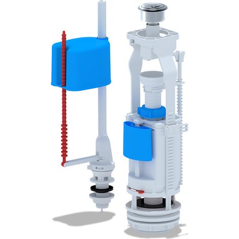 WC Spülventil Füllventil Schwimmerventil 1/2" Doppelspültaste für Spülkasten Belvit WC Spülventil 1/2" Anschluss unten Verchromt ECO-Spülfunktion (1/4)