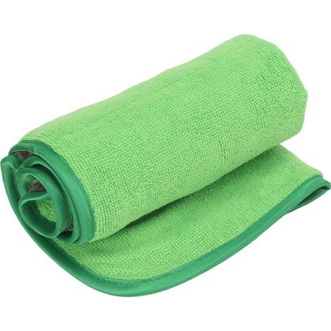 Serviette de lavage auto microfibre épaisse ultra absorbante 40x60cm vert gris, chiffon nettoyage voiture détailing 2 pièces (1/5)