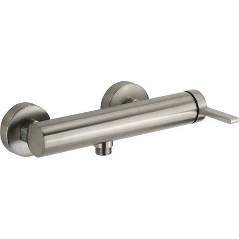 Miscelatore monocomando doccia esterno modello tondo colore nickel spazzolato Pollini Lumea LT70004442F Nichel spazzolato (1/2)