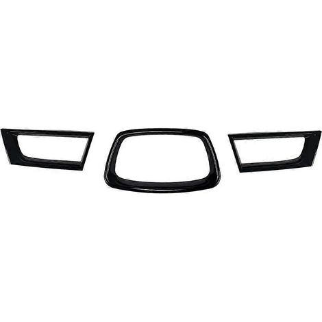 Calandre avant voiture sticker décoratif noir, garniture de calandre pour pare-chocs, film adhésif auto, accessoire tuning extérieur, couvre-grille élégant, protection et style, noir mat, 1 pièce. (1/5)