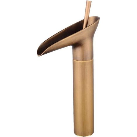 Robinet de lavabo de salle de bain en bronze, cuivre, mitigeur cascade, mitigeur d'évier réglable pour eau chaude et froide