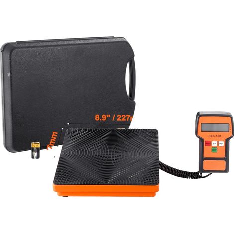 Balanza para refrigerantes, alta precisión de 2/5 g, pantalla LCD HD, 220 libras. (1/2)