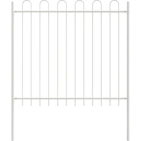 Clôture de jardin en deux sections, grise, 3,4 x 0,6 mètres, acier thermolaqué. (1/5)