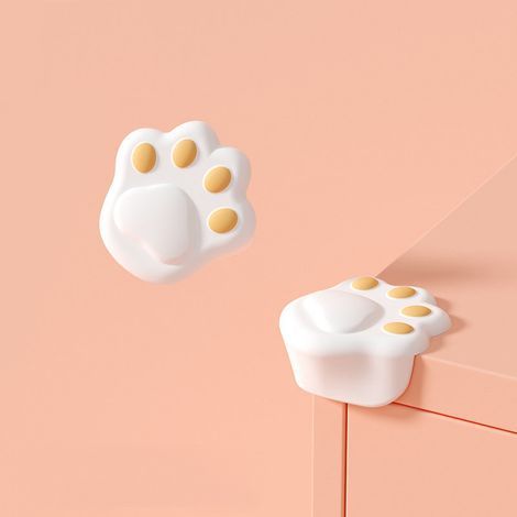 Protections d'angle en silicone, blanches, deux protections d'angle de table à angle droit, coins anti-collision et anti-coup. (1/5)