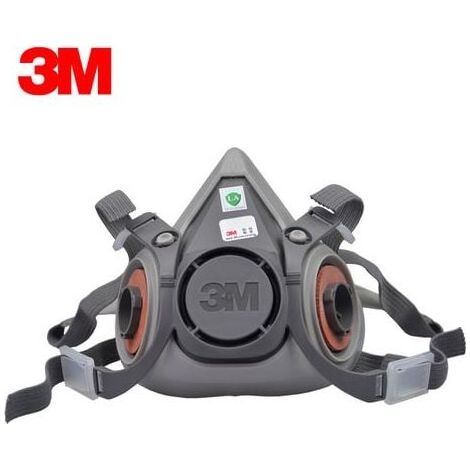 Demi-masque réutilisable 3M™ 6200 – Élastomère léger – Certifié EN140/CE – Système bi-filtres pour particules et gaz (1/4)