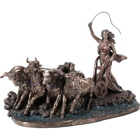 Signes GrimaltDéesse nordique des semis de bronze Figurine Déesse Grise - 17x29x13cm