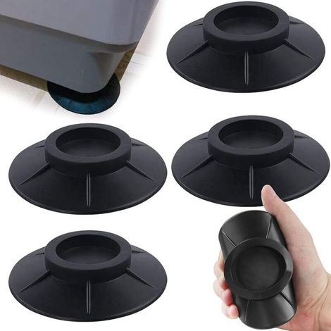 Washing Machine Feet, 4-Piece Set, Anti-Vibration Mats, Damping Rubber Pads, Anti-Vibration Mats for Dryers, Black (1/5)