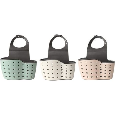 Égouttoir Panier Suspendu,Évier Étagère de Rangement, Porte Éponge De Rangement Porte Savon Cuisine Ustensiles pour Le Stockage De,, 3PCS (1/5)