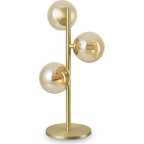 Ideal Lux PERLAGE 3-flammige Globus-Tischlampe aus Messing (1/2)